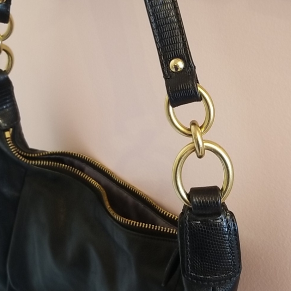 COACH black leather handbag - Picture 3 of 12